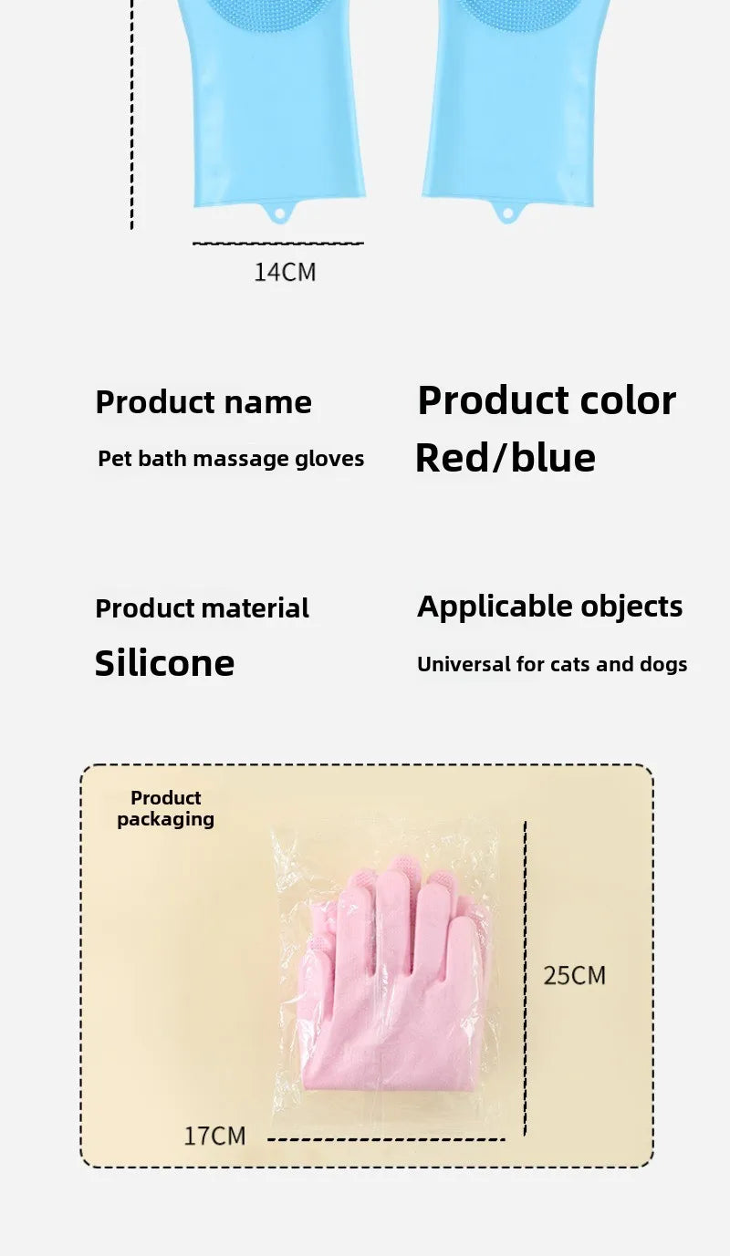 Pet Bath Gloves Bath Scrub Brush Thickened Bite Proof Pet Cat Dog Products Supplies Grooming Glove Cleaning Beauty Accessories