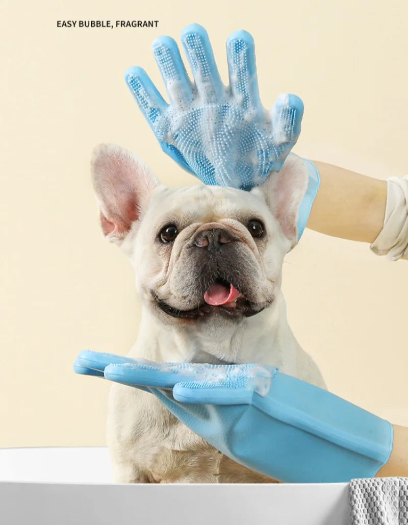 Pet Bath Gloves Bath Scrub Brush Thickened Bite Proof Pet Cat Dog Products Supplies Grooming Glove Cleaning Beauty Accessories