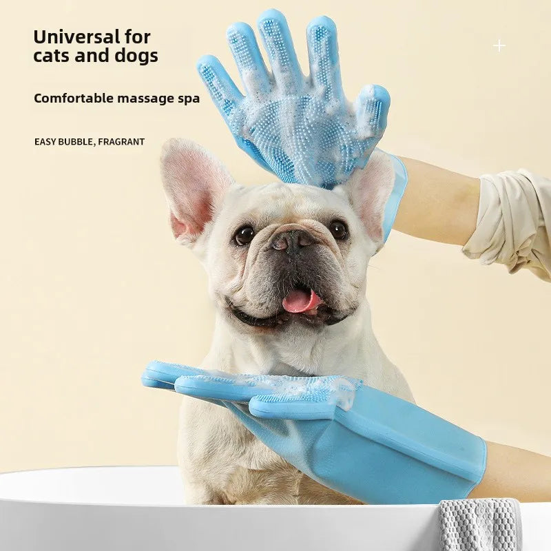 Pet Bath Gloves Bath Scrub Brush Thickened Bite Proof Pet Cat Dog Products Supplies Grooming Glove Cleaning Beauty Accessories