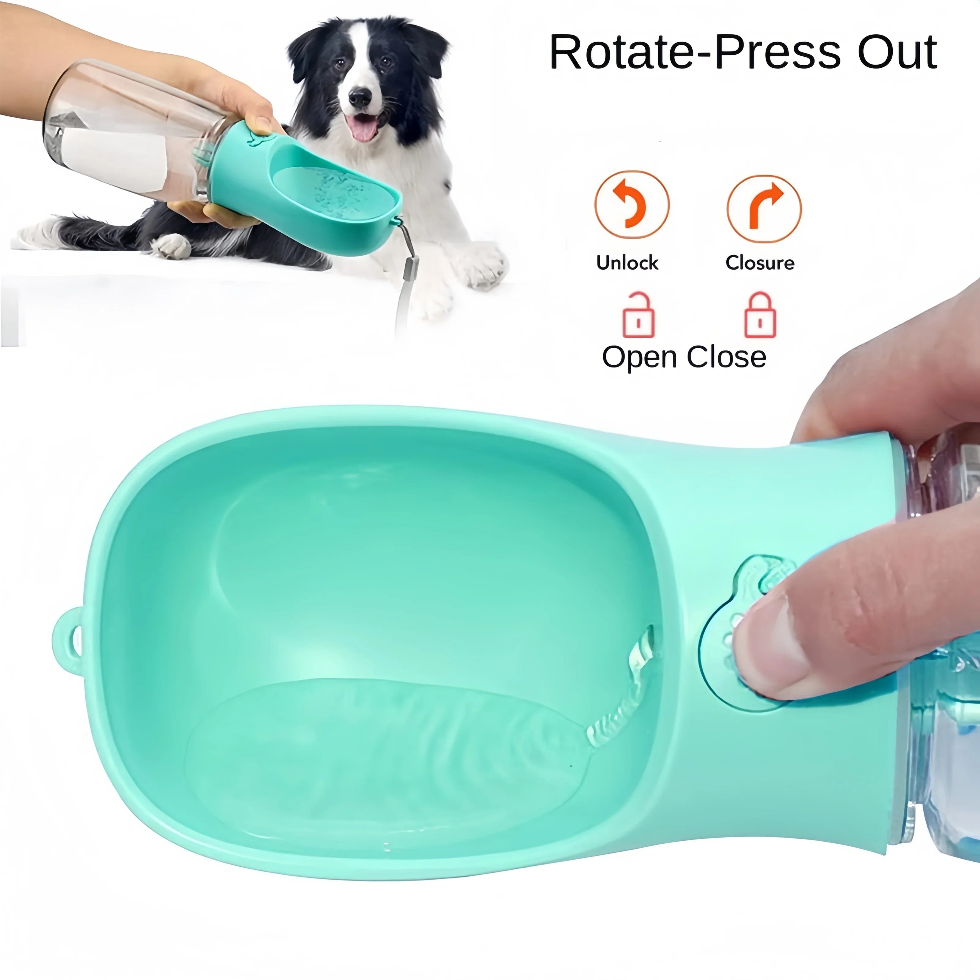 Portable Pet Water Bottle Food Grade Material Dog Cat Travel Cup with Food Dispenser Leakproof Puppy Small Pets