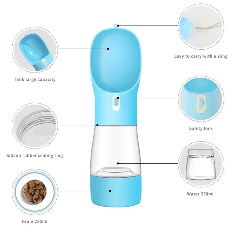 Portable Pet Dog and Cat Food Feeding Bowl, Drinking Water Feeder for Puppy, Outdoor Walking and Travel Supplies