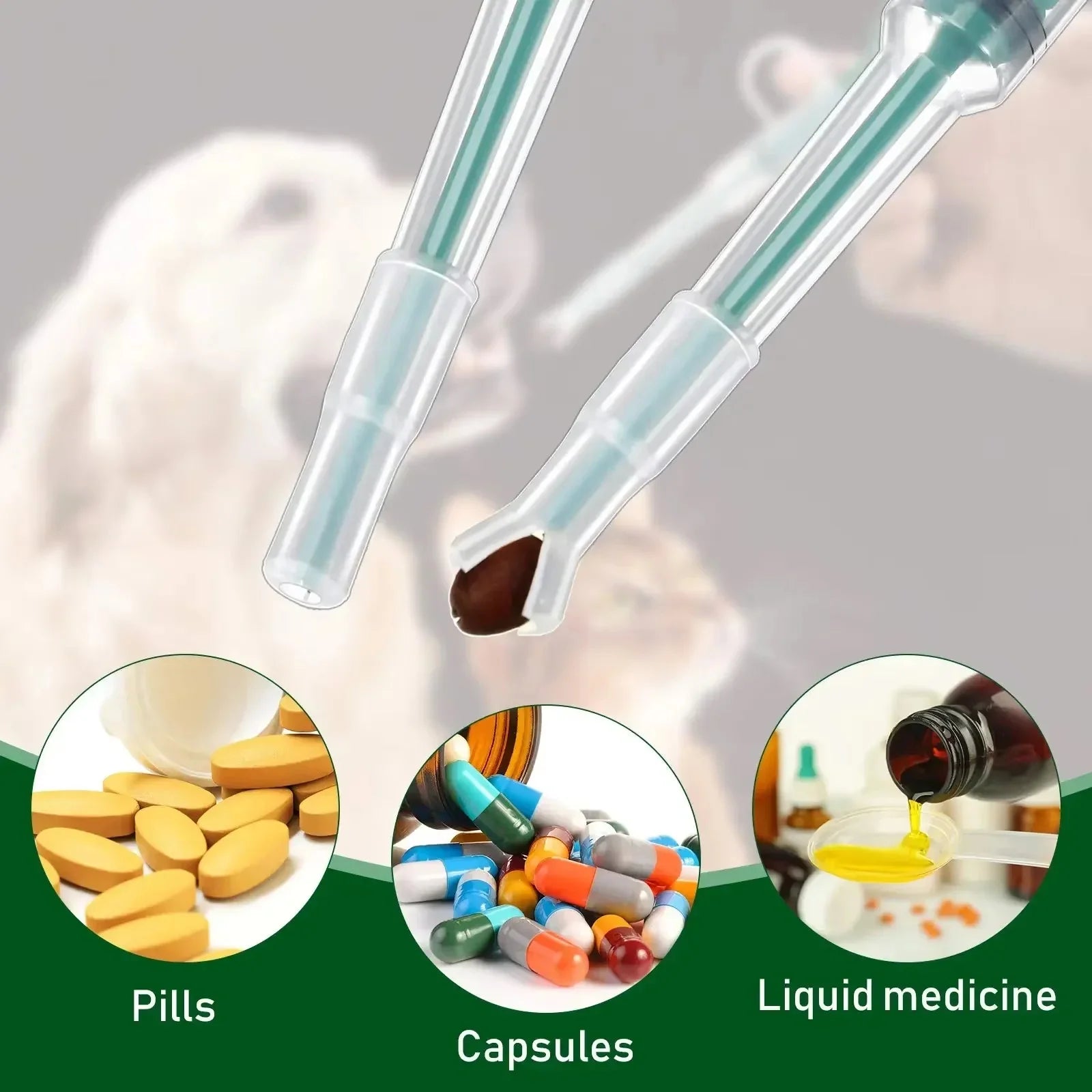 Pet Medicine Dispenser Cat Tablet Syringe Feeder Soft Tip Multi-Purpose Feeder Cat Pill Shooter Pet Pill Applicator Pet Supplies