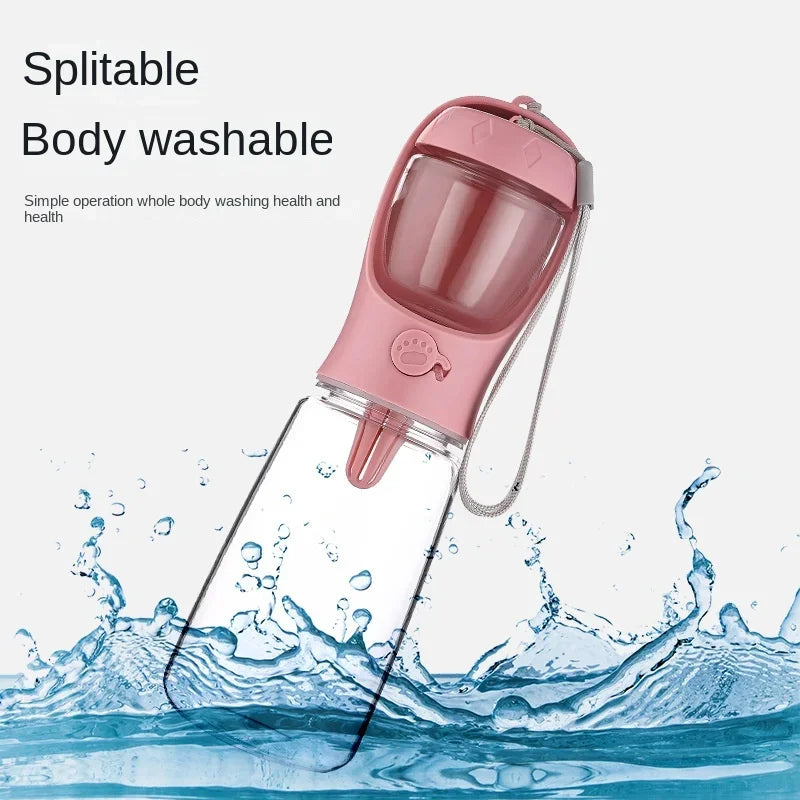 Portable Pet Water Bottle Food Grade Material Dog Cat Travel Cup with Food Dispenser Leakproof Puppy Small Pets