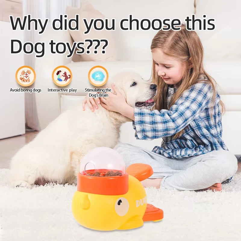 Pet rubber duck cat toy, self-entertaining cat teaser, freeze-dried treat dispenser, automatic feeder